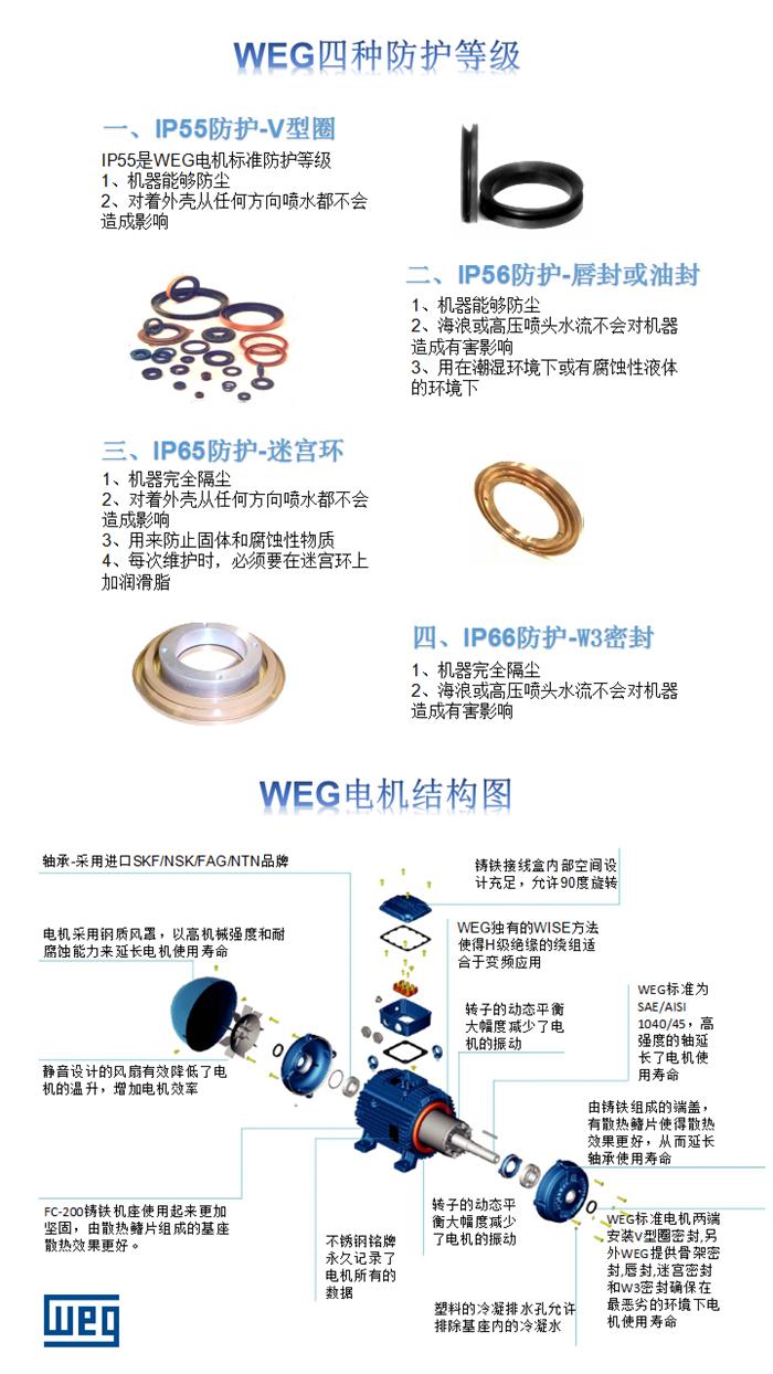 WEG防爆電機(jī)防護(hù)等級(jí)和結(jié)構(gòu)圖